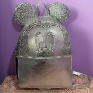 Mickey Mouse Silver Glitter Backpack